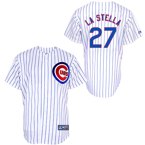 Tommy La Stella #27 Youth Baseball Jersey-Chicago Cubs Authentic Home White Cool Base MLB Jersey